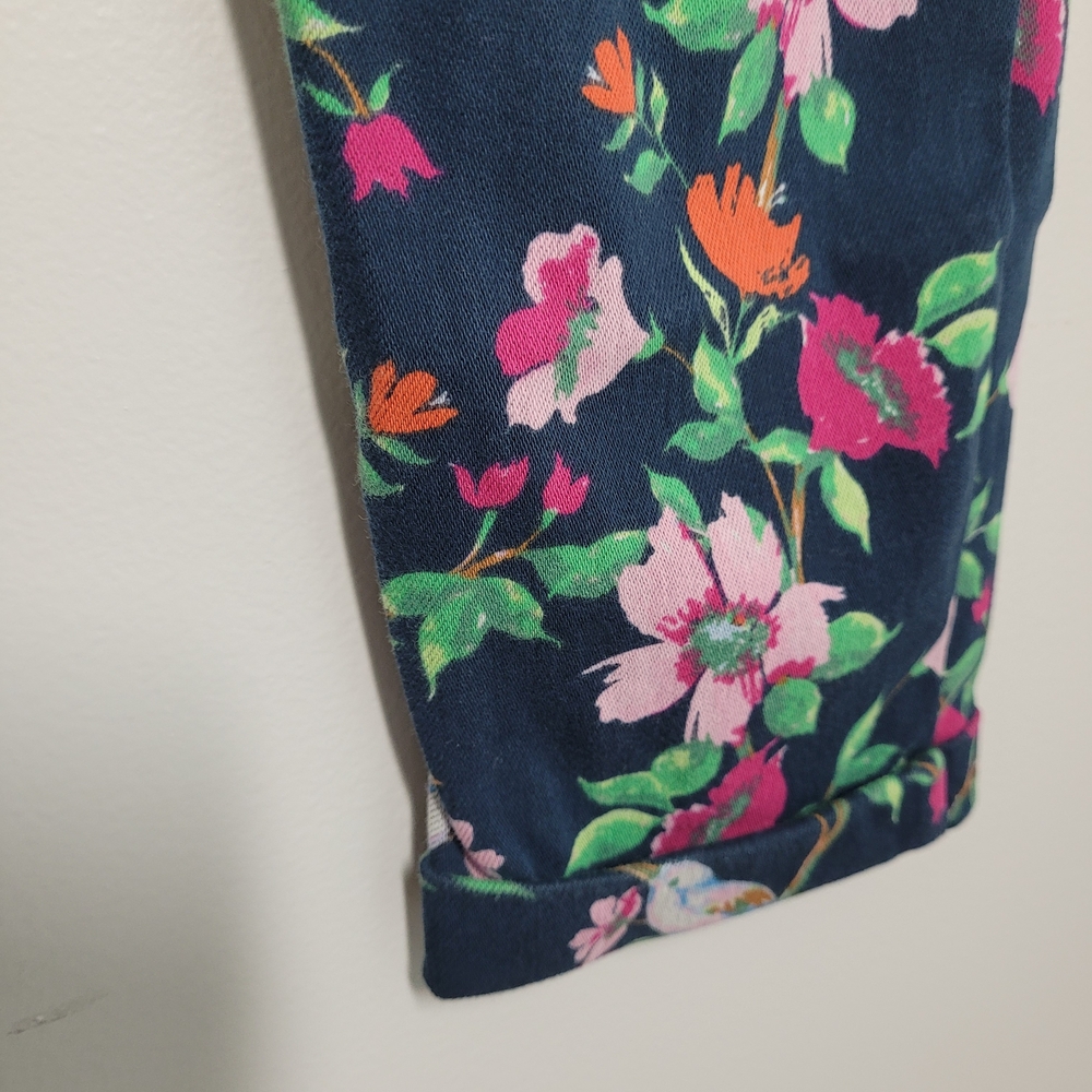 Time and Tru Aviar And Floral Pants Pull On Cropped Jeans 12/14 Large - Picture 5 of 8